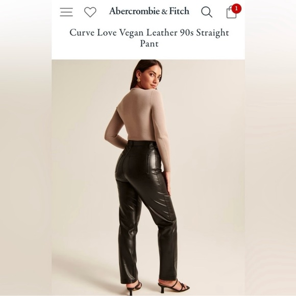 Curve Love Vegan Leather 90’s Straight Pant - Picture 2 of 6